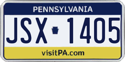 PA license plate JSX1405