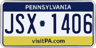 PA license plate JSX1406