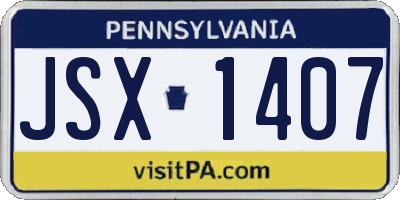 PA license plate JSX1407