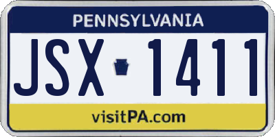PA license plate JSX1411