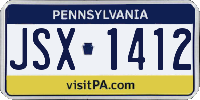 PA license plate JSX1412