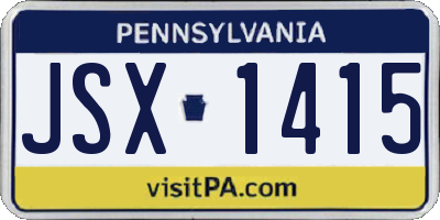 PA license plate JSX1415