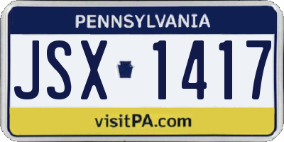 PA license plate JSX1417