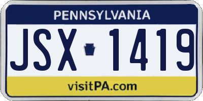 PA license plate JSX1419