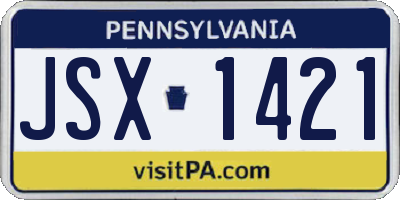 PA license plate JSX1421