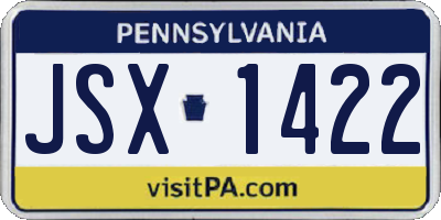 PA license plate JSX1422