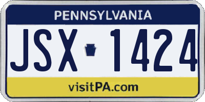 PA license plate JSX1424