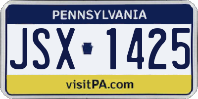 PA license plate JSX1425