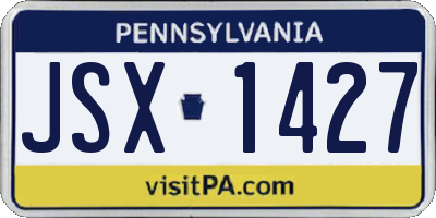 PA license plate JSX1427