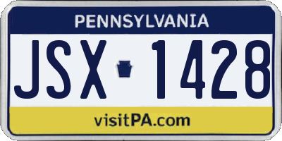 PA license plate JSX1428