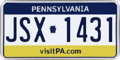 PA license plate JSX1431