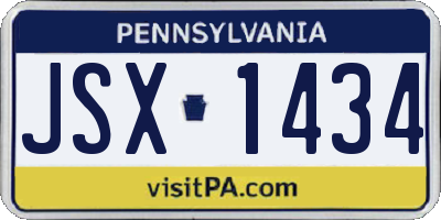 PA license plate JSX1434