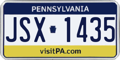 PA license plate JSX1435