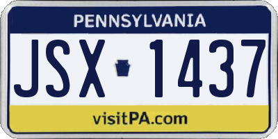 PA license plate JSX1437