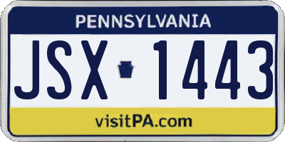 PA license plate JSX1443