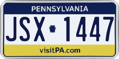 PA license plate JSX1447