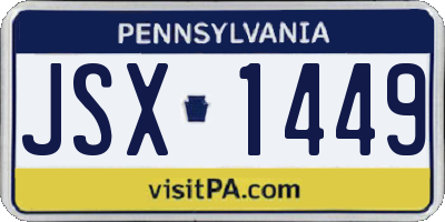 PA license plate JSX1449