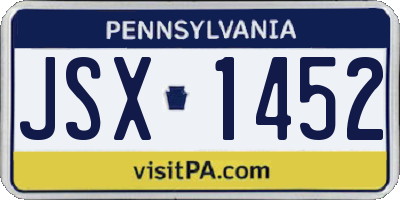 PA license plate JSX1452