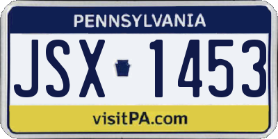 PA license plate JSX1453