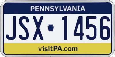 PA license plate JSX1456