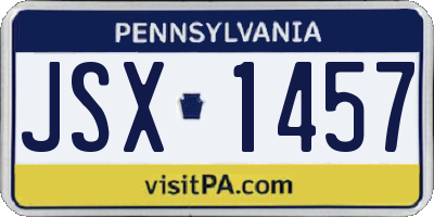 PA license plate JSX1457