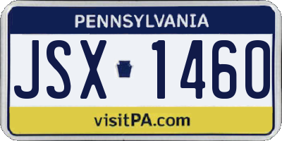 PA license plate JSX1460