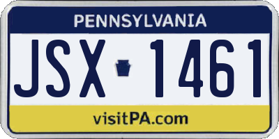 PA license plate JSX1461
