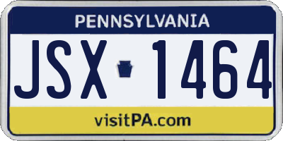 PA license plate JSX1464
