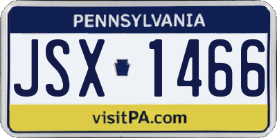 PA license plate JSX1466