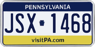PA license plate JSX1468