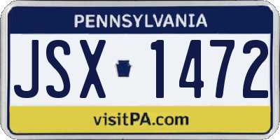 PA license plate JSX1472