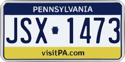 PA license plate JSX1473