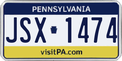 PA license plate JSX1474