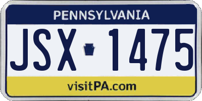 PA license plate JSX1475