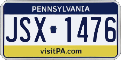 PA license plate JSX1476