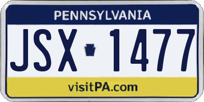 PA license plate JSX1477
