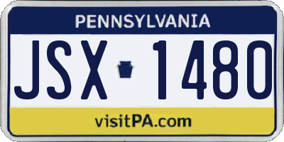 PA license plate JSX1480
