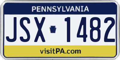 PA license plate JSX1482