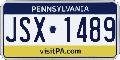 PA license plate JSX1489