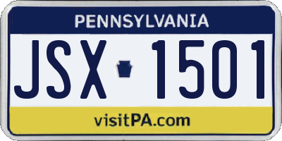 PA license plate JSX1501