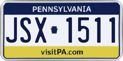 PA license plate JSX1511