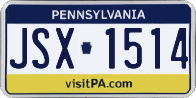 PA license plate JSX1514
