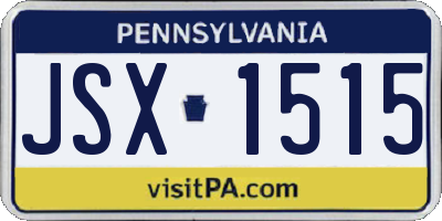 PA license plate JSX1515