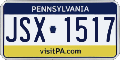 PA license plate JSX1517