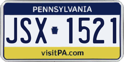 PA license plate JSX1521