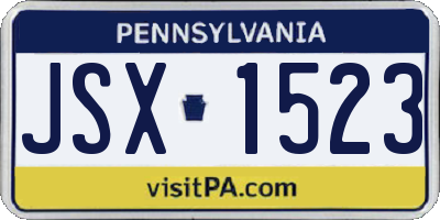 PA license plate JSX1523