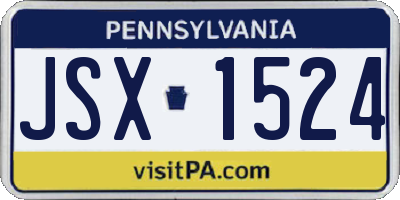 PA license plate JSX1524