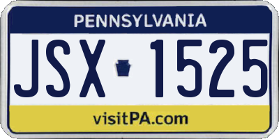 PA license plate JSX1525