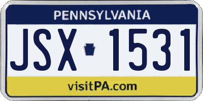 PA license plate JSX1531