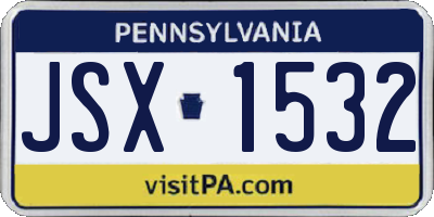 PA license plate JSX1532